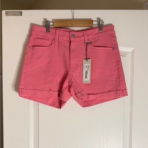 Just USA Pink Cuffed Denim  Shorts Mid Rise, Size 6